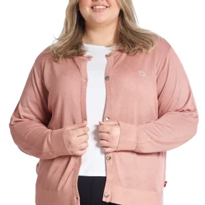 Plus size cardigan  – Kort strik i Ash Rose