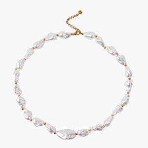 Elsa Pearl Necklace - Gold Plated